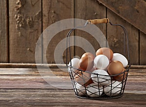 Eggs In Wire Basket