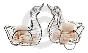 Eggs on Wire Baskets