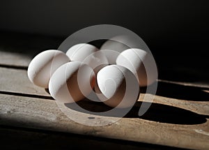 Eggs on wooden tabel