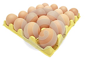 Eggs in yellow eggtray