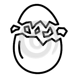 Eggshell crack icon, outline style