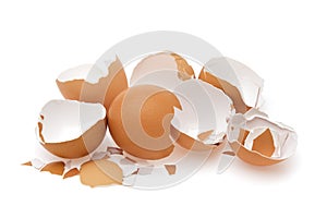 Eggshell. Shell of eggs on white