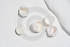 Eggshell on white background