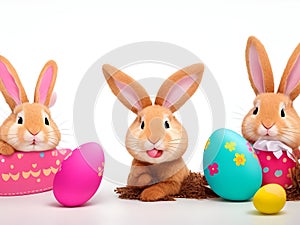 Eggstraordinary Easter Bunnies: Whimsical Holidays Banner