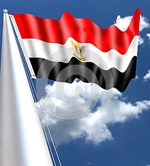 EGIPTO FLAG SILLKY WAVING RED photo