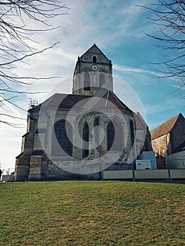 Eglise Notre-Dame-de-l'Assomption, the famous eglise in the Van Gogh painture, Auvers sur Oise, France