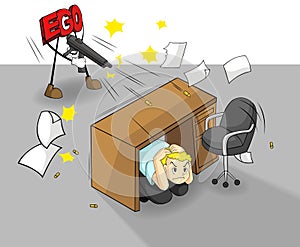 Ego can destroy your work and success (vector)