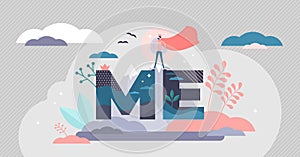 Ego personal mental focus, flat tiny super hero person vector illustration photo