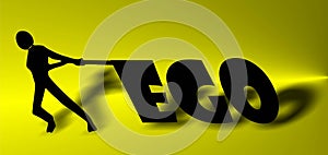 Ego wallpaper , a man dragging his ego.