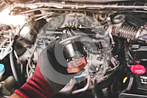 EGR exhaust gas recirculation of car engine.