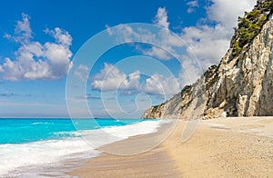 Egremni beach at Lefkada, Ionion sea, Greece