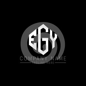 EGY letter logo design with polygon shape. EGY polygon and cube shape logo design. EGY hexagon vector logo template white and