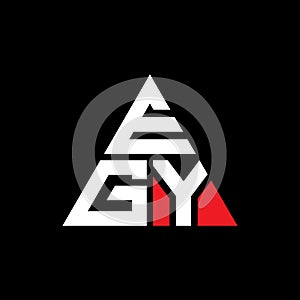 EGY triangle letter logo design with triangle shape. EGY triangle logo design monogram. EGY triangle vector logo template with red