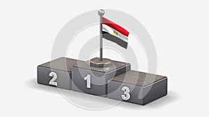 Egypt 3D waving flag illustration on winner podium.