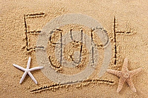 Egypt beach sand sign
