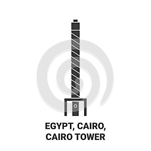 Egypt, Cairo, Cairo Tower travel landmark vector illustration