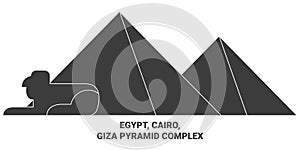 Egypt, Cairo, Giza Pyramid Complex travel landmark vector illustration