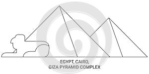 Egypt, Cairo, Giza Pyramid Complex travel landmark vector illustration