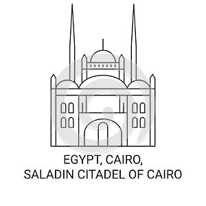 Egypt, Cairo, Saladin Citadel Of Cairo travel landmark vector illustration