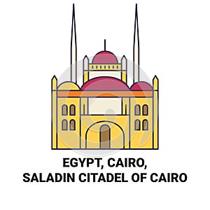 Egypt, Cairo, Saladin Citadel Of Cairo travel landmark vector illustration