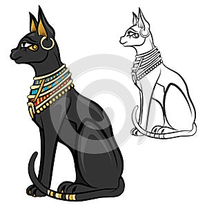 Egypt cat goddess bastet vector