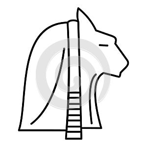 Egypt cat head icon, outline style