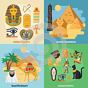 Egypt Concept Icons Set