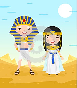 Egypt costume cartoon character couple