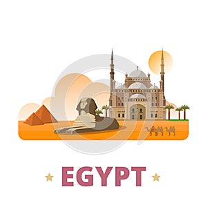 Egypt country design template Flat cartoon style w photo