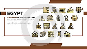 Egypt Country Monument Excursion Landing Header Vector