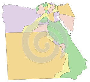 Egypt - detailed editable political map.