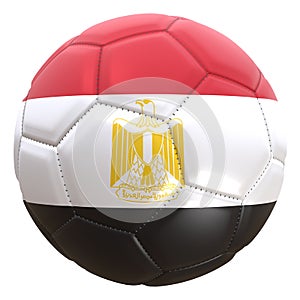 Egypt flag on a football ball