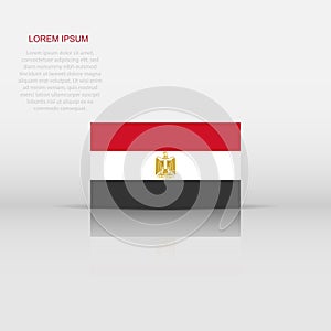 Egypt flag icon in flat style. National sign vector illustration. Politic business concept