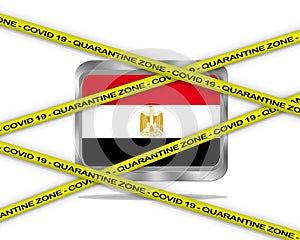 Egypt flag illustration. Coronavirus danger area, quarantined country