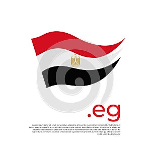 Egypt flag. Stripes colors of the egyptian flag on a white background. Vector design national poster with eg domain, place