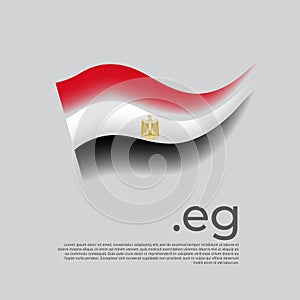 Egypt flag. Stripes colors of the egyptian flag on a white background. Vector stylized design national poster with eg domain,