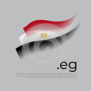 Egypt flag watercolor. Stripes colors of the egyptian flag on a white background. Vector stylized design national poster with eg