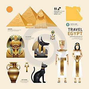 Egypt Flat Icons Design Travel Concept. Vector