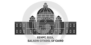 Egypt, Giza, Saladin Citadel Of Cairo travel landmark vector illustration