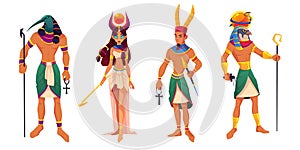 Egypt gods Amun, Ra, Thoth, Hathor Ancient deities