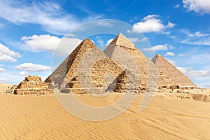 Egypt, the Great Pyramids of Giza view