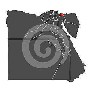 Egypt high detailed map port said, geography graphic country,  africa  border vector illustration