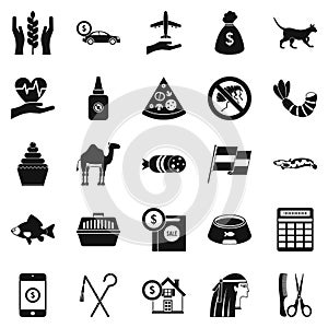 Egypt icons set, simple style