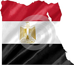 Egypt Map with Flag