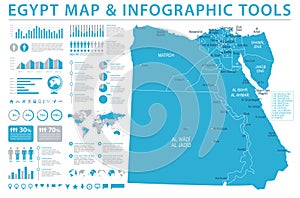 Egypt Map - Detailed Info Graphic Vector Illustration