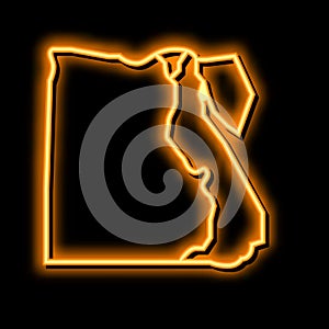 egypt map neon glow icon illustration