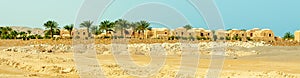 EGYPT, MARSA ALAM - FEBRUARY 24, 2019: a large new hotel complex in the desert on the Red Sea coast, Egypt