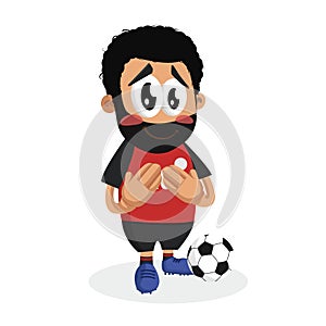 Egypt mascot and background ashamed pose