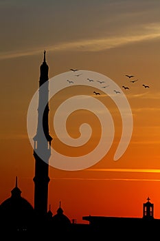 egypt mosque with church peace in cairo in africa