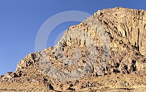 Egypt. Mount Sinai in the morning in the bright sun. Mount Horeb, Gabal Musa, Moses Mount.